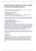 NCLEX Practice Questions Exam 1