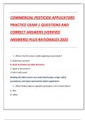COMMERCIAL PESTICIDE APPLICATORS PRACTICE EXAM 1 QUESTIONS AND  CORRECT ANSWERS &lpar;VERIFIED  ANSWERS&rpar; PLUS RATIONALES 2025