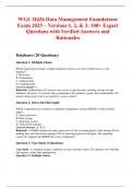 WGU D426 Data Management Foundations Exam 2025 &ndash; Versions 1&comma; 2&comma; & 3&colon; 100&plus; Expert Questions with Verified Answers and Rationales