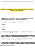 SAFE CRISIS MANAGEMENT REVIEW EXAM QUESTIONS AND ANSWERS GRADED A&plus; 100&percnt; VERIFIED&period;