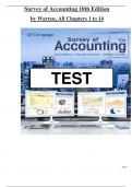 Test Bank For Survey of Accounting 10th Edition by Carl Warren&comma; Amanda Farmer&comma; Jefferson P&period; Jones