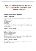 NUR 209 Medical-Surgical Nursing II 2025 &ndash; Complete Exam Guide with Verified Answers