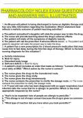 PHARMACOLOGY NCLEX EXAM QUESTIONS  AND ANSWERS WELL ILLUSTRATED&period;