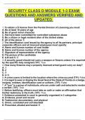 SECURITY CLASS D MODULE 1-3 EXAM QUESTIONS AND ANSWERS VERIFIED AND UPDATED&period;