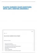 PLASTIC SURGERY EXAM QUESTIONS WITH 100&percnt; VERIFIED ANSWERS&excl;&excl;