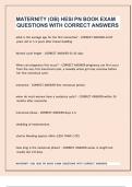MATERNITY &lpar;OB&rpar; HESI PN BOOK EXAM QUESTIONS WITH CORRECT ANSWERS 