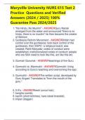 Maryville University NURS 615 Test 2  Practice  Questions and Verified  Answers &lpar;2024 &sol; 2025&rpar; 100&percnt;  Guarantee Pass 2024&sol;2025