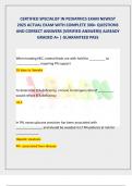 CERTIFIED SPECIALIST IN PEDIATRICS EXAM NEWEST  2025 ACTUAL EXAM WITH COMPLETE 300&plus; QUESTIONS  AND CORRECT ANSWERS &lpar;VERIFIED ANSWERS&rpar; ALREADY  GRADED A&plus; &vert; GUARANTEED PASS 