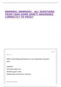 BNMN501 &lpar;BNMN501 - ALL QUESTIONS FROM TAKE HOME SHEET&rpar; ANSWERED CORRECTLY TO PASS&excl;&excl;