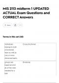 MIS 2113 midterm 1 UPDATED ACTUAL Exam Questions and CORRECT Answers
