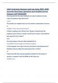 Utah Contractor Business and Law Exam 2025&ndash;2026 Licensing and Compliance Accurate Real Exam Questions and Verified Correct Answers JUST RELEASED