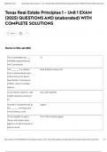 Texas Real Estate Principles 1 - Unit 1 EXAM &lpar;2025&rpar; QUESTIONS AND &lpar;elaborated&rpar; WITH COMPLETE SOLUTIONS