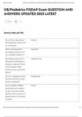 OB&sol;Pediatrics FISDAP Exam QUESTION AND ANSWERS UPDATED 2025 LATEST