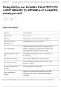 Fisdap Ob&sol;Gyn and Pediatrics EXAM TEST WITH LATEST UPDATED &lpar;QUESTIONS AND ANSWERS&rpar; already passed&excl;&excl;