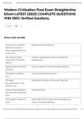 Western Civilization Final Exam Straighterline EXAM LATEST &lpar;2025&rpar; COMPLETE QUESTIONS With 100&percnt; Verified Solutions&comma;