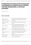 Fundamentals Of Nursing FA Davis Actual exam COMPREHENSIVE QUESTIONS AND VERIFIED ANSWERS 2025&lpar;GRADED A&plus;&rpar; DETAILED ANSWERS&excl;&excl;