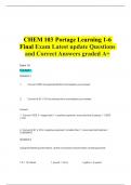 CHEM 103 Portage Learning 1-6 Final Exam Latest update Questions and Correct Answers graded A&plus; 