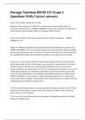 Portage Nutrition BIOD 121 Exam 1 Questions With Correct answers&period;