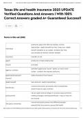 Texas life and health insurance 2025 UPDATE Verified Questions And Answers &vert; With 100&percnt; Correct Answers graded A&plus; Guaranteed Success&excl;&excl;