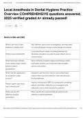 Local Anesthesia in Dental Hygiene Practice Overview COMPREHENSIVE questions answered&comma; 2025 verified graded A&plus; already passed&excl;
