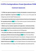 CLPNA Jurisprudence Exam Questions With Correct Answers 
