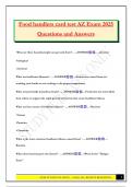 Food handlers card test AZ Exam 2025 Questions and Answers