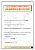 FOOD HANDLER SAFETY TEST 2025 QUESTIONS AND ANSWERS