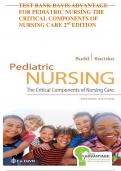 Test Bank Davis Advantage for Pediatric Nursing The Critical Components of Nursing Care Second Edition by Kathryn Rudd Chapter 1-22