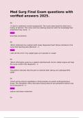 Med Surg Final Exam questions with verified answers 2025&period;  Qs  A client is ordered to receive propranolol&period; The nurse notes that the client has a history of asthma&period; The nurse calls the ordering physician with the knowledge that propanolol may cause&colon; - n  A