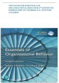 FULL TEST BANK &vert;&vert; for essentials of Organizational Behavior&comma; 15e BY &lpar;Robbins&sol;Judge&vert;&vert; LATTEST UPDATE