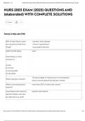 NURS 2003 EXAM &lpar;2025&rpar; QUESTIONS AND &lpar;elaborated&rpar; WITH COMPLETE SOLUTIONS
