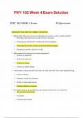 Phy 102 week 4 exam solution 80 guarantee complete solution guide grand canyon university