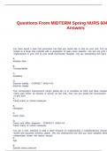 Questions From MIDTERM Spring NURS 604 With Correct Answers