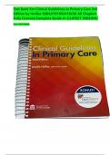 Test Bank For Clinical Guidelines in Primary Care 3rd Edition by Hollier ISBN&semi;9781892418258 All Chapters Fully Covered&comma;Complete Guide A&plus;&vert;&vert;LATEST VERSION&period;