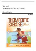 Test Bank - Therapeutic Exercise&colon; From Theory to Practice&comma; 1st Edition &lpar;Higgins&comma; 2011&rpar;&comma; Chapter 1-24 &vert; All Chapters