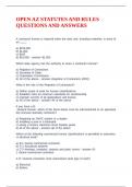 OPEN AZ STATUTES AND RULES QUESTIONS AND ANSWERS