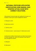 National Pesticide Applicator Certification Core Manual &ndash; 2025 &ndash; Full Actual Exam with Correct Answers and Explanations