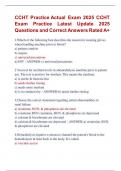 CCHT Practice Actual Exam 2025 CCHT  Exam Practice Latest Update 2025  Questions and Correct Answers Rated A&plus;