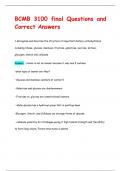 BCMB 3100 final Questions and  Correct Answers