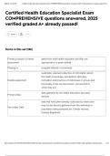 Certified Health Education Specialist Exam COMPREHENSIVE questions answered&comma; 2025 verified graded A&plus; already passed&excl;