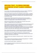 DRIVING TEST - FLORIDA DRIVING HANDBOOK STUDY GUIDE CORRECT 100&percnt;