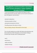 Therapeutic Communication Questions  and Correct Answers&sol; Latest Update &sol;  Already Graded 
