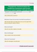 Therapeutic Communication for  healthcare Questions and Correct  Answers&sol; Latest Update &sol; Already Graded