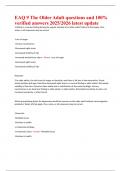EAQ 9 The Older Adult questions and 100&percnt;  verified answers 2025&sol;2026 latest update 