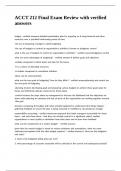 ACCT 212 Final Exam Review with verified answers