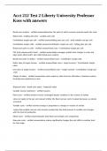 Acct 212 Test 2 Liberty University Professor Koss with answers
