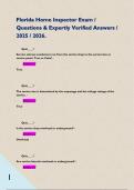 Florida Home Inspector Exam &sol; Questions & Expertly Verified Answers &sol; 2025 &sol; 2026&period;      