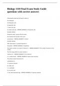 Biology 1110 Final Exam Study Guide questions with correct answers&period;