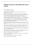 Biology 1110 exam 1 study guide with correct answers