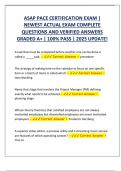 ASAP PACE CERTIFICATION EXAM &vert; NEWEST ACTUAL EXAM COMPLETE QUESTIONS AND VERIFIED ANSWERS GRADED A&plus; &vert; 100&percnt; PASS &vert; 2025 UPDATE&excl;